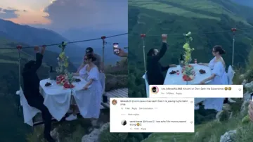 ‘Date in heaven’: Thrilling dinner date of couple on zip lines over valley goes viral