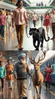 AI Imagines Wild Animals As Pets Roaming In City With Humans In Striking Scenes
