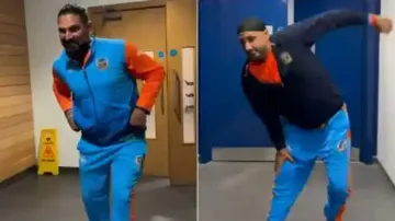 Yuvraj Singh and Harbhajan Singh during WCL celebration