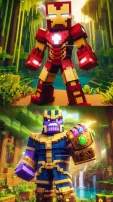 AI Imagines Marvel Superheroes Thor To Black Panther As Minecraft-Style Characters