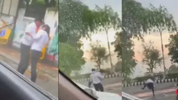 Lovebirds 'literally fall in love' as the duo topples on the road while running, netizens react