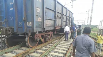 Goods train derails in Sambalpur
