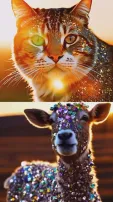 AI-Imagined Sparkling Animals Studded with Stones and Gems, See Videos