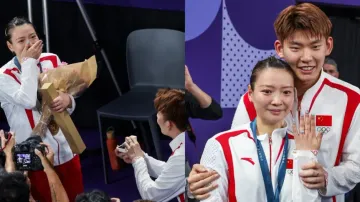 Chinese badminton star receives marriage proposal from teammate after winning Olympic gold; video go