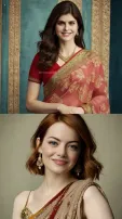 AI Imagines Elizabeth Olsen, Emma Stone, Ana de Armas In Glamorous Saree Looks