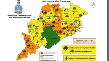 IMD issues orange warning for heavy rainfall in Odisha