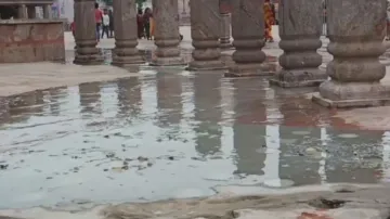 Devotees, Puri Srimandir servitors fume as water from ‘Peja Nala’ floods Singhadwara