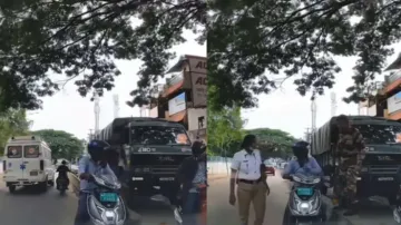 Security personnel slaps scooter rider in road rage incident over wrong-way driving; video goes vira