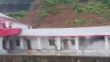 Newly built railway station collapses due to landslide – Watch