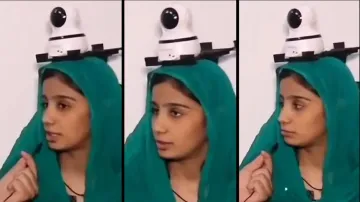 man mounts CCTV on daughter's head