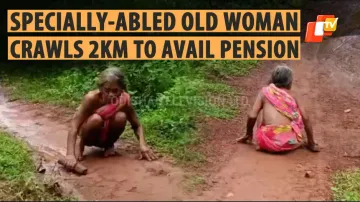 Odisha: Specially-Abled Elderly Woman Crawls For 2km To Avail Old-Age Pension In Keonjhar