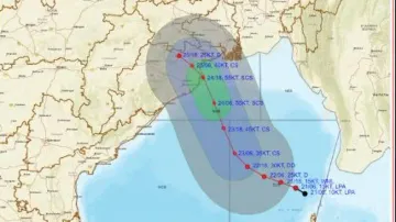 Cyclone Dana Projected Path And Landfall Track