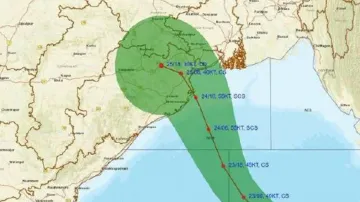 Probable track of cyclone Dana