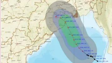 Cyclone Dana Landfall near Bhitarkanika and Dhamra