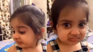adorable fight between cute girl and her dad