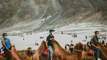Tourists in Nubra Valley, Ladakh