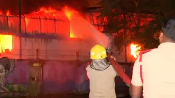 Massive fire breaks out at godown in Bhubaneswar  