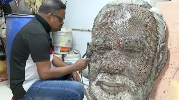 Cuttack artist creates stunning replica of PM Modi using 27 kg of scrap metal