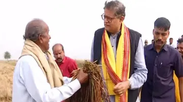 MP Baijayant Panda meets farmers, takes stock of crop loss situation in Kendrapara