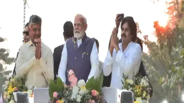 PM Modi, CM Naidu, Pawan Kalyan hold huge roadshow in Vizag