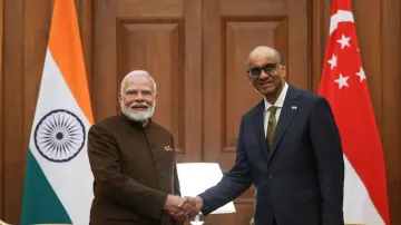 PM Modi with Singapore President Tharman Shanmugaratnam