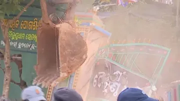 Controversial Baikuntha Dham Ashram razed to ground in Bhubaneswar