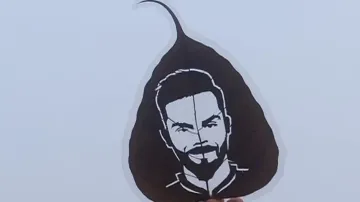 Fan crafts Virat Kohli’s face on leaf 