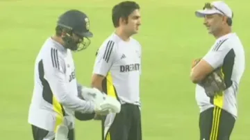 Team India head coach Gautam Gambhir and captain Rohit Sharma at Barabati Stadium in Cuttack