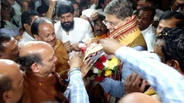 BJP victory in Delhi: Party National VP Baijayant Panda accorded grand welcome upon arrival in Bhuba