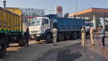 Raid on sand laden trucks in Jaleswar