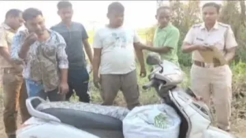 Odisha home guard smuggling cannabis on scooty arrested