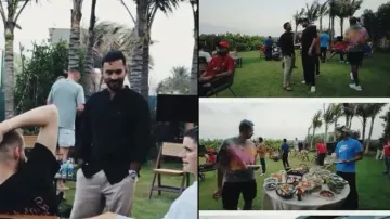 Dinesh Karthik hosts RCB team at his Chennai Bungalow before clash against CSK; watch