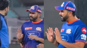 Rohit Sharma chats with Zaheer Khan 