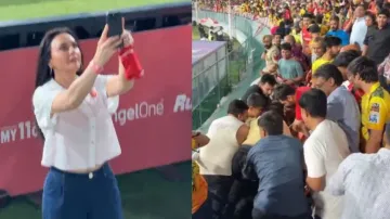 PBKS fans go wild, throw punches at each other after Preity Zinta throws t-shirt