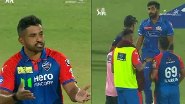 Karun Nair spotted apologizing to Jasprit Bumrah; Rohit Sharma’s hilarious reaction viral