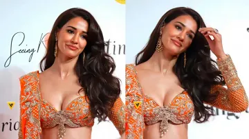 Disha Patani breaks internet with her sultry avatar in orange saree; check pics