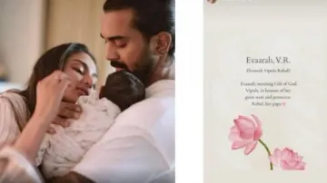 KL Rahul and Athiya Shetty’s baby girl named Evaarah Vipula Rahul; here’s what the name means