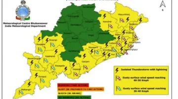 IMD predicts 40-50 kmph gusty winds, thunderstorm in several Odisha districts; heat wave to continue