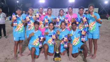 Odisha players pose with gold medals