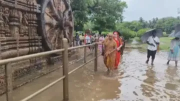 Konark Sun Temple inundated after heavy rainfall; tourists lambast lack of drainage system