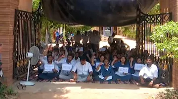 Student unrest at Berhampur college demanding transfer of Principal, faculty