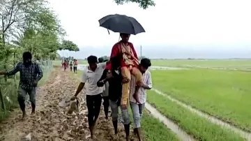 Bride walks 3km through muddy road, groom carried on shoulders in Odisha!