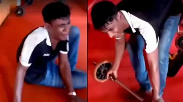 Innovative punishment Thief breaks into gym watch how locals punish him