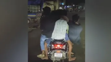Midnight masti turns messy: 7 Sambalpur youths spotted riding one scooter, face police heat