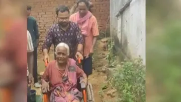 Elderly woman in Bolangir gets pension, wheelchair support