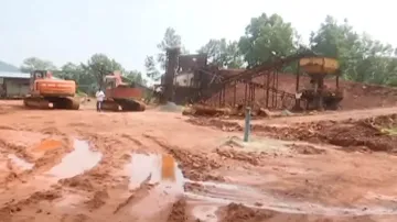 Illegal crusher setup by Andhra contractors in Odisha