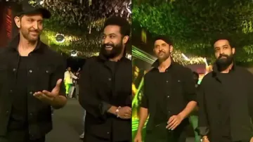 War 2 storm hits Hyderabad: Hrithik Roshan & Jr NTR’s first joint appearance sends fans into frenzy,