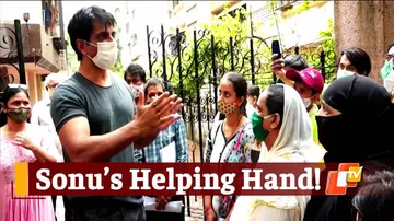 Sonu Sood Meets Help-Seekers Gathered Outside Residence In Mumbai