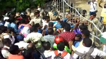 Workers Protesting Layoff Clash With Police At Collector's Office In Keonjhar