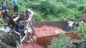 Two critical as onion-laden truck falls into deep gorge